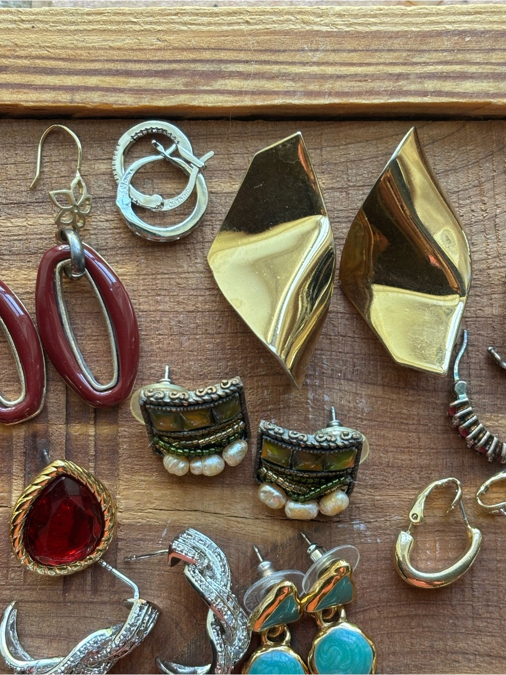 Large Lot Vintage Designer Earrings Pierced - Picture 15 of 15